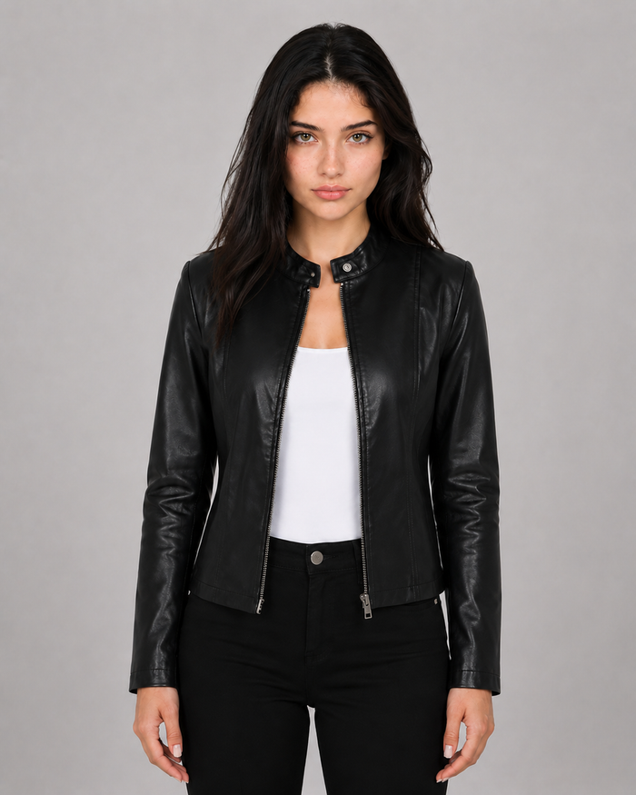 Women's Faux Leather Biker Jacket