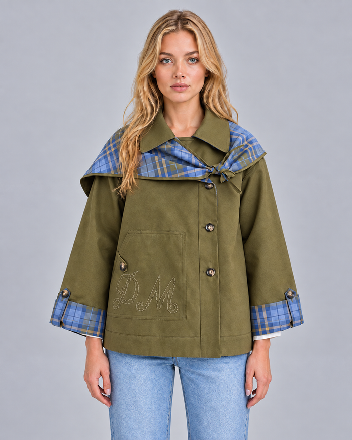 Women's 100% Cotton Reversible Scarf Jacket