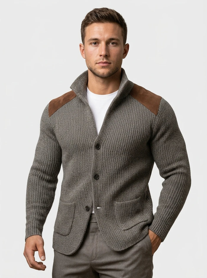 Textured-Knit Blazer — On Model - Upper Body | Generated by Modelize