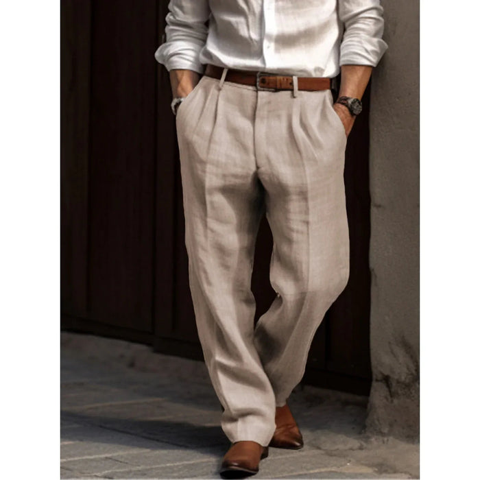 Linen Blend Relaxed Fit Trousers