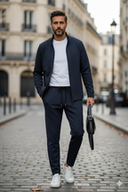 Cotton Zip Lounge Tracksuit Set for Men