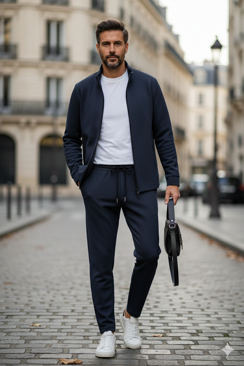 Cotton Zip Lounge Tracksuit Set for Men