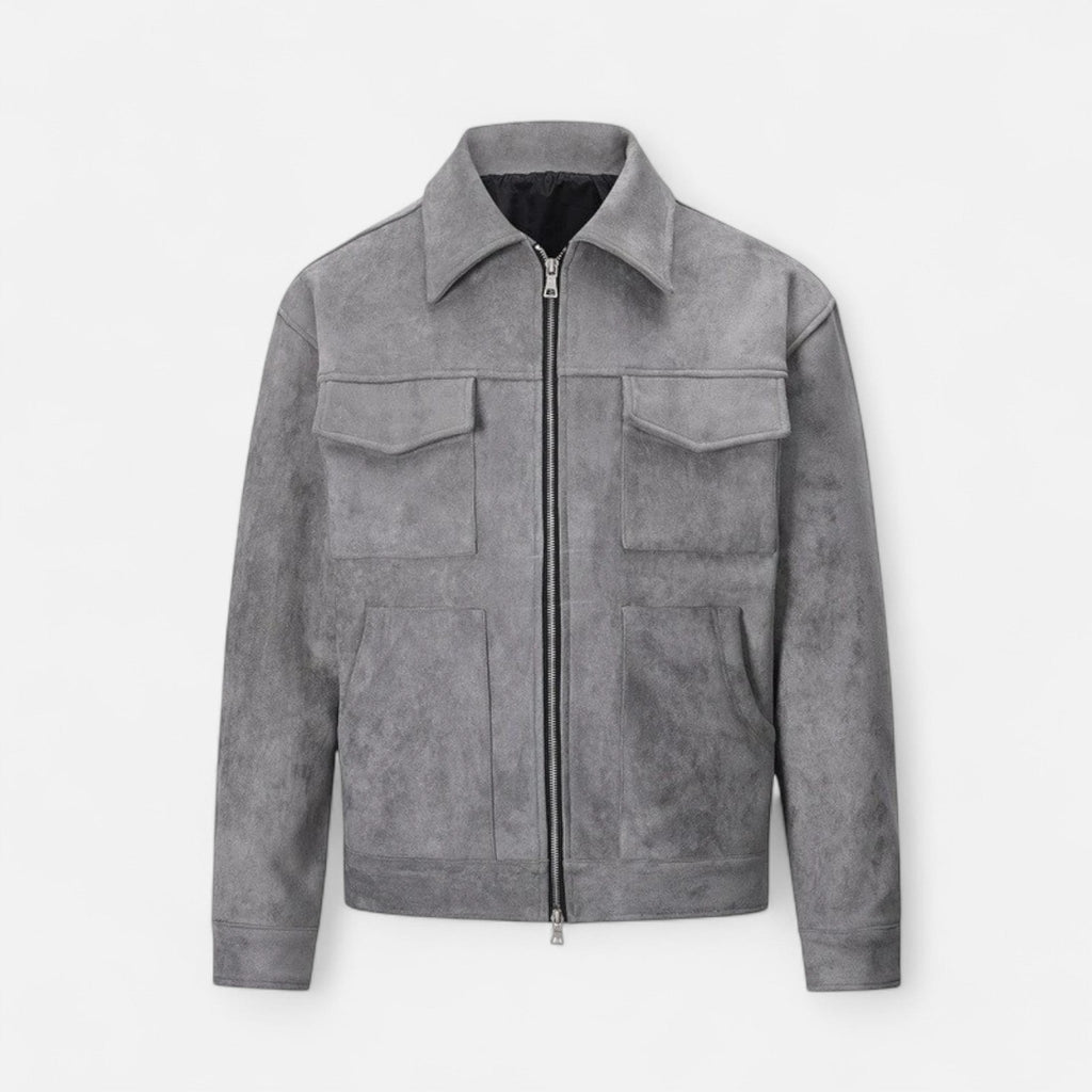 Men's Suede Jacket with Relaxed Fit