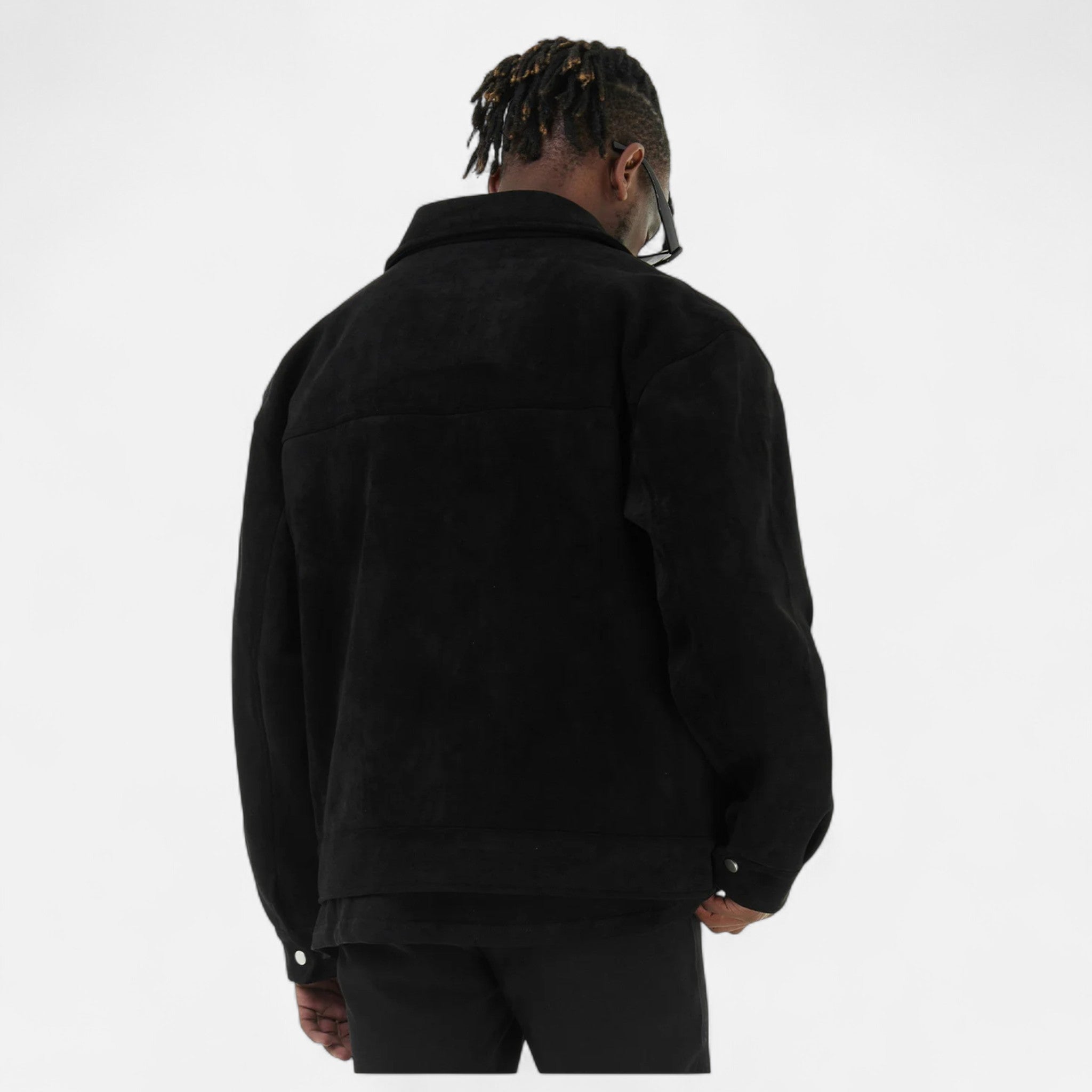 Men's Suede Jacket with Relaxed Fit