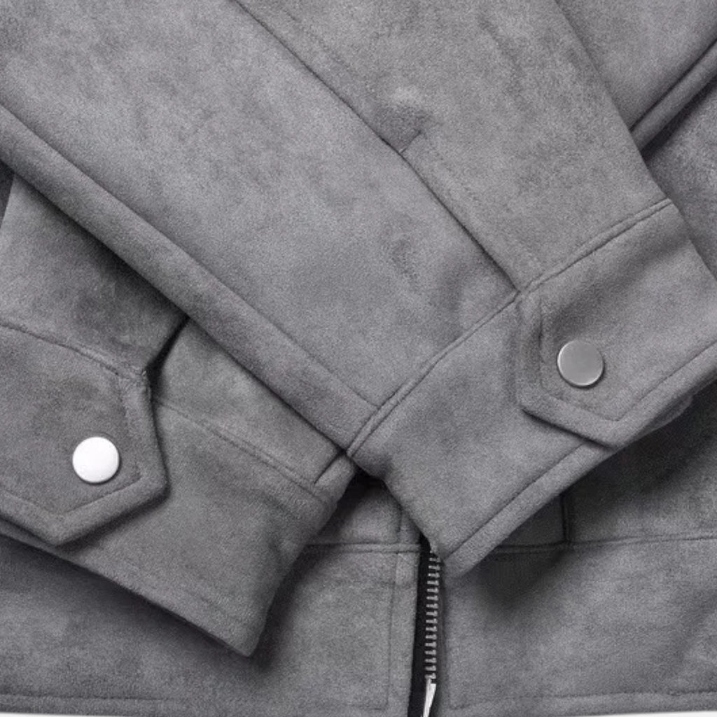 Men's Suede Jacket with Relaxed Fit