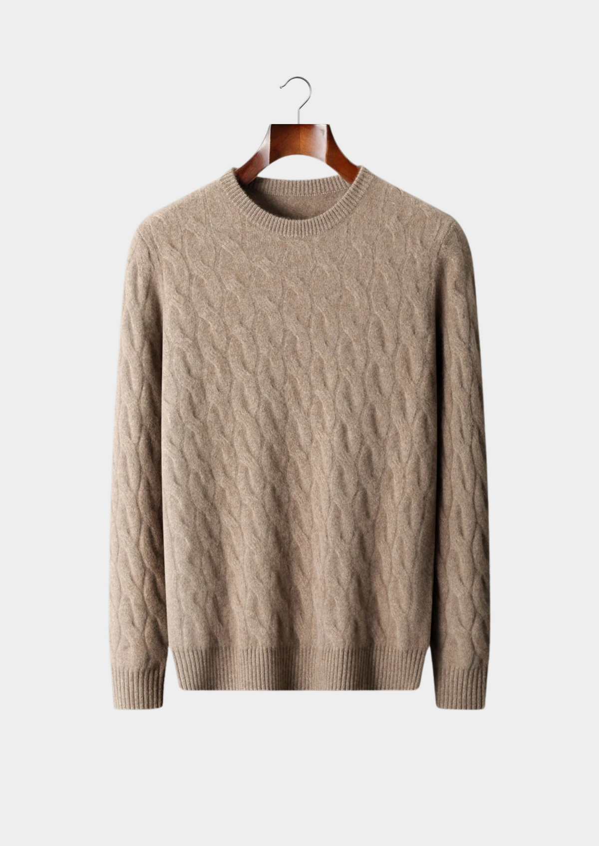 Cable Knit Wool Crewneck