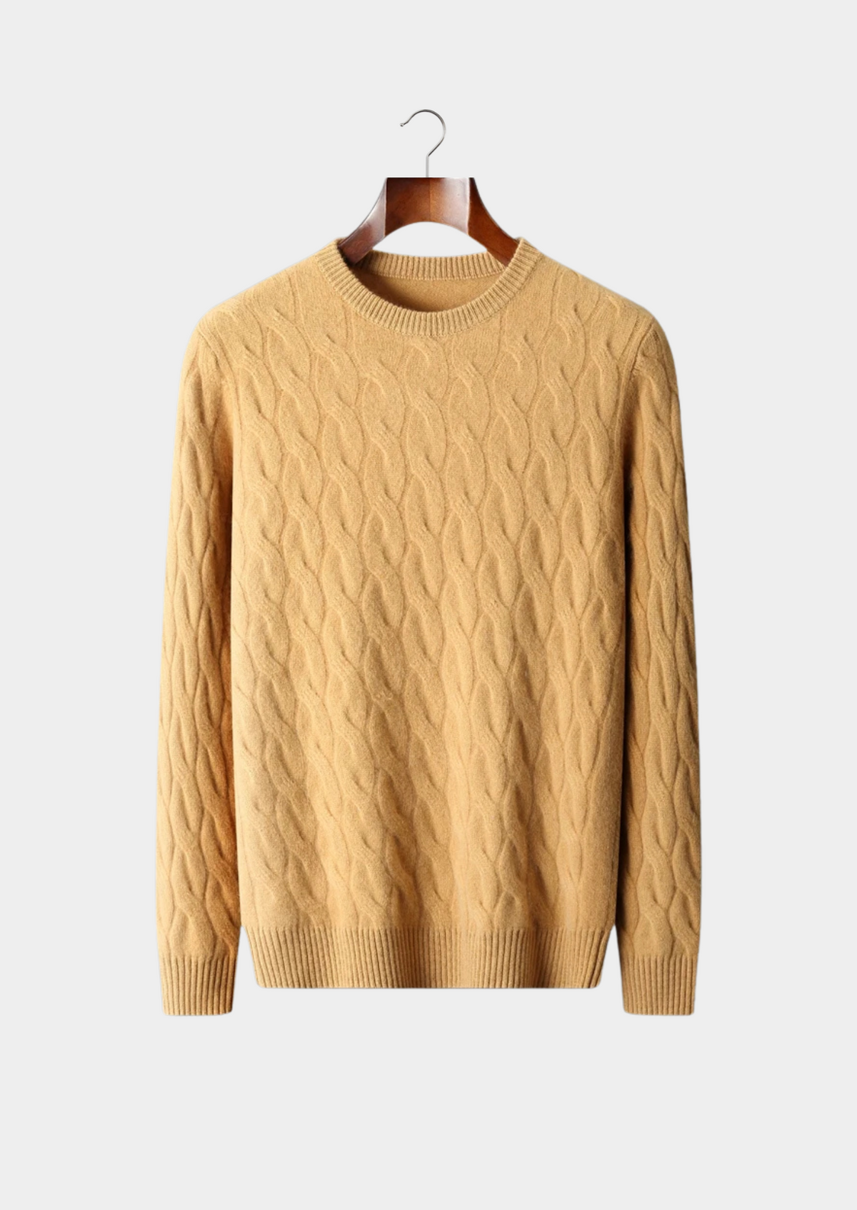 Cable Knit Wool Crewneck