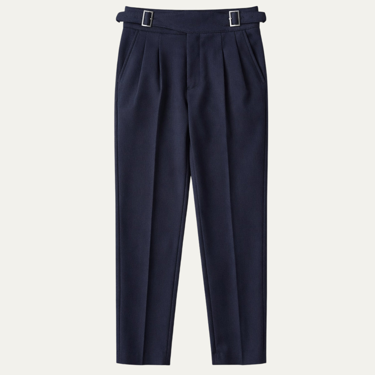 High Waist Pleated Slim Fit Gurkha Trousers