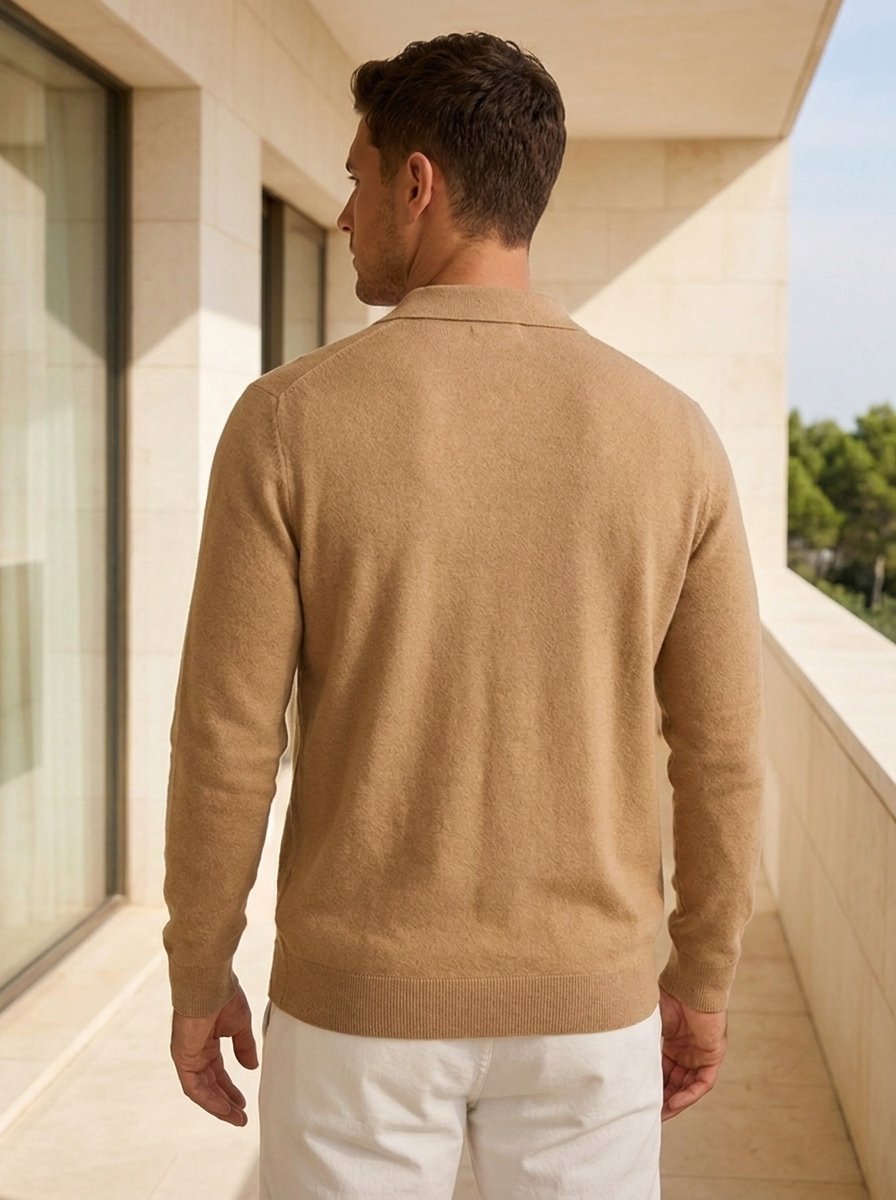 Wool Cardigan Button Front Men