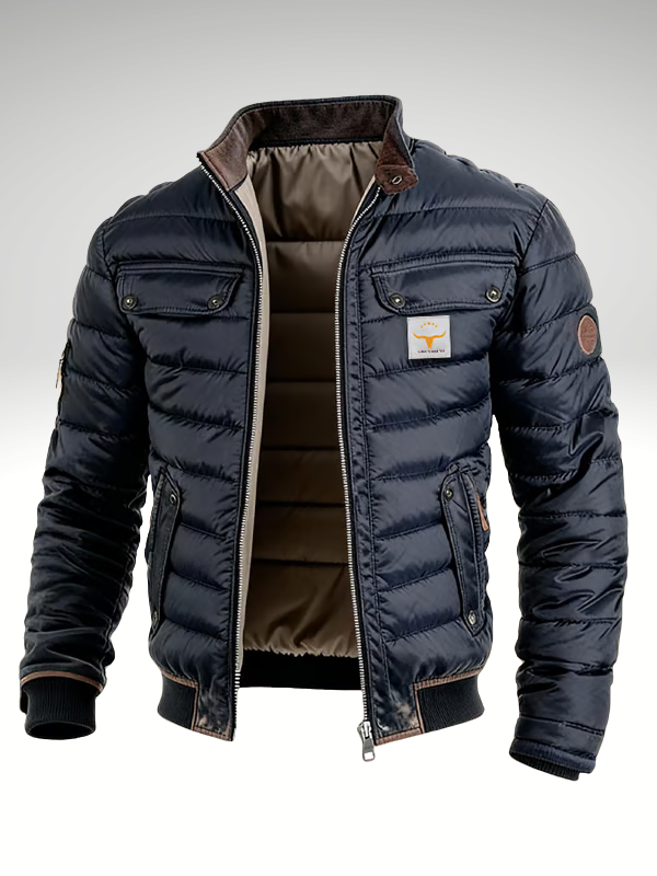 Quilted Jacket with High Collar