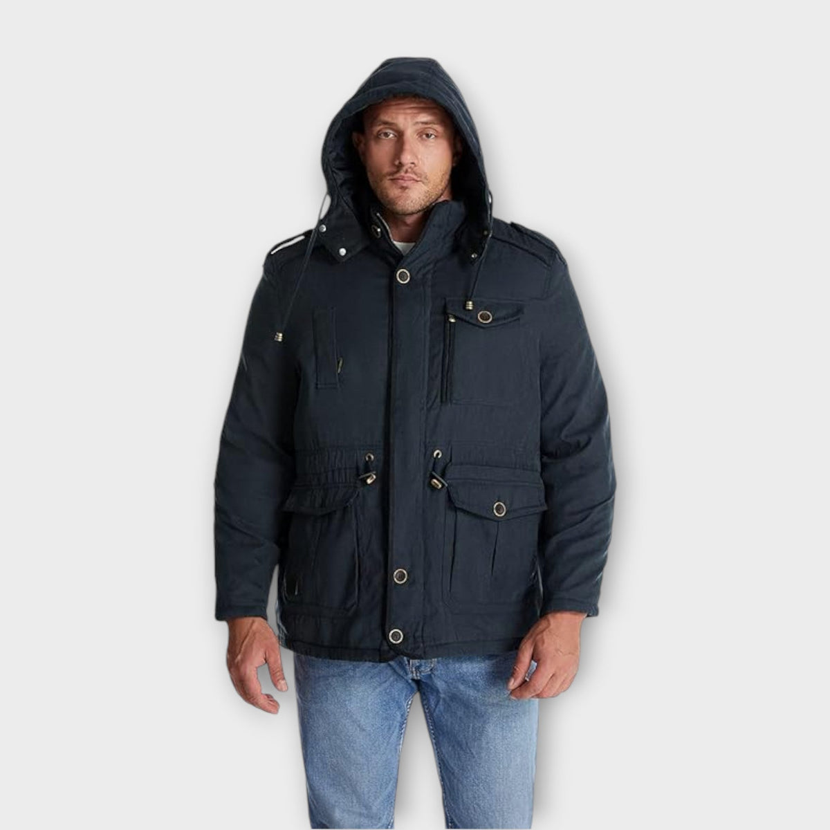 Men's Military Style Hooded Parka Jacket