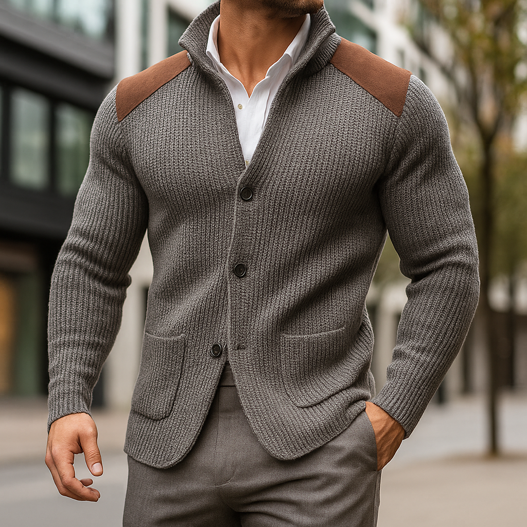 Mens Textured-Knit Blazer