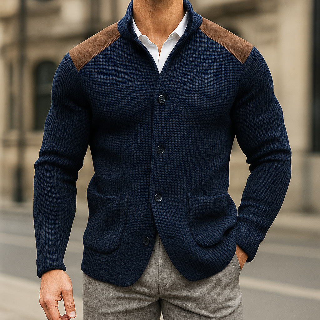 Mens Textured-Knit Blazer