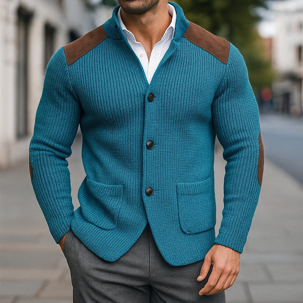 Mens Textured-Knit Blazer
