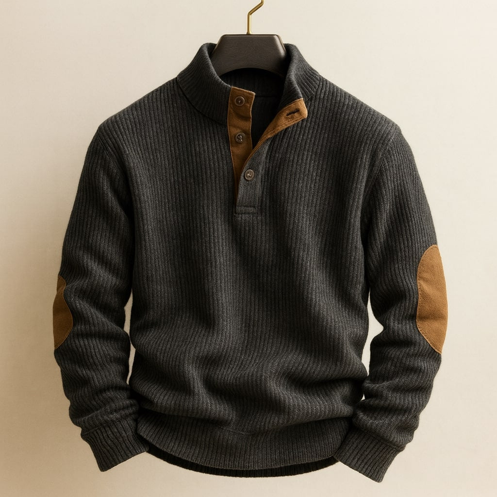 Men's Cable-Knit Henley Sweater