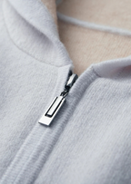 Two-Tone 100% Cashmere Zipper Hoodie
