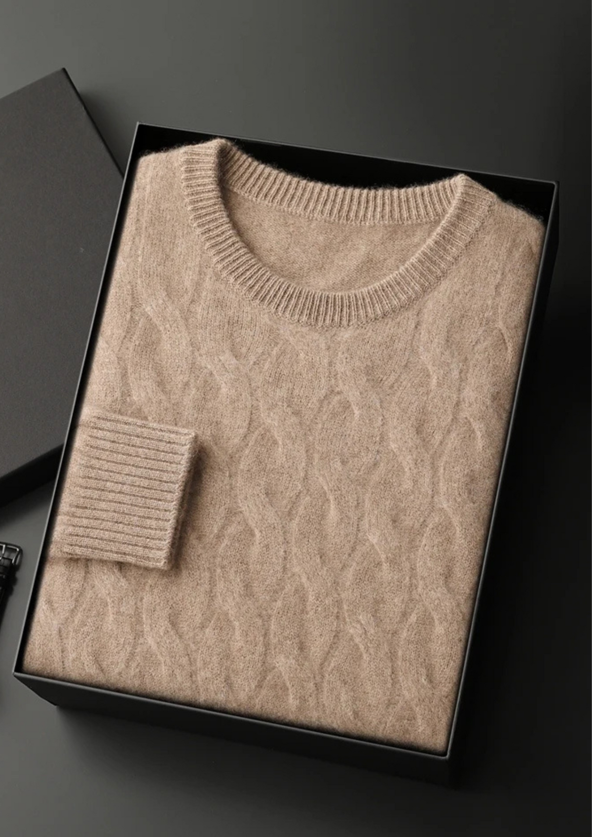 Cable Knit Wool Crewneck