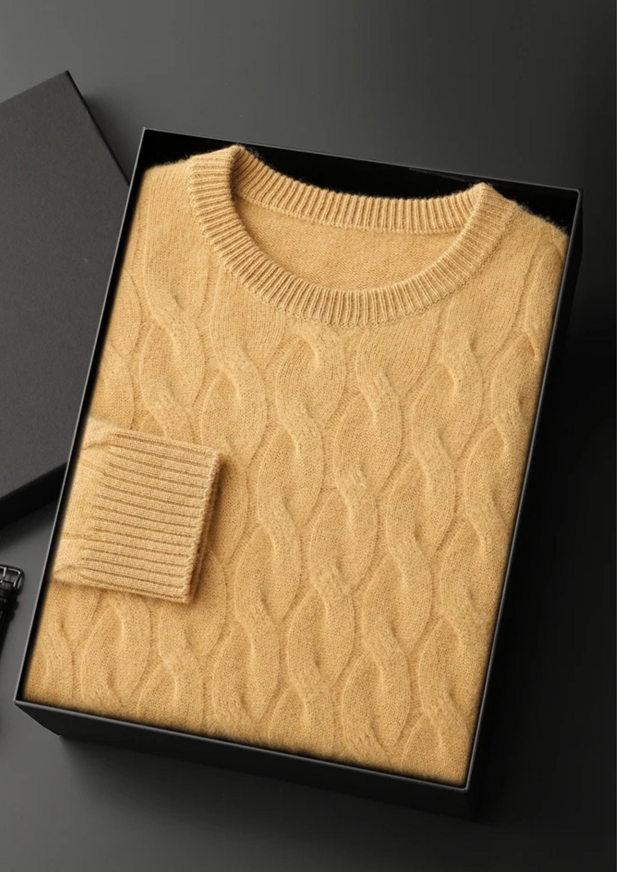 Cable Knit Wool Crewneck