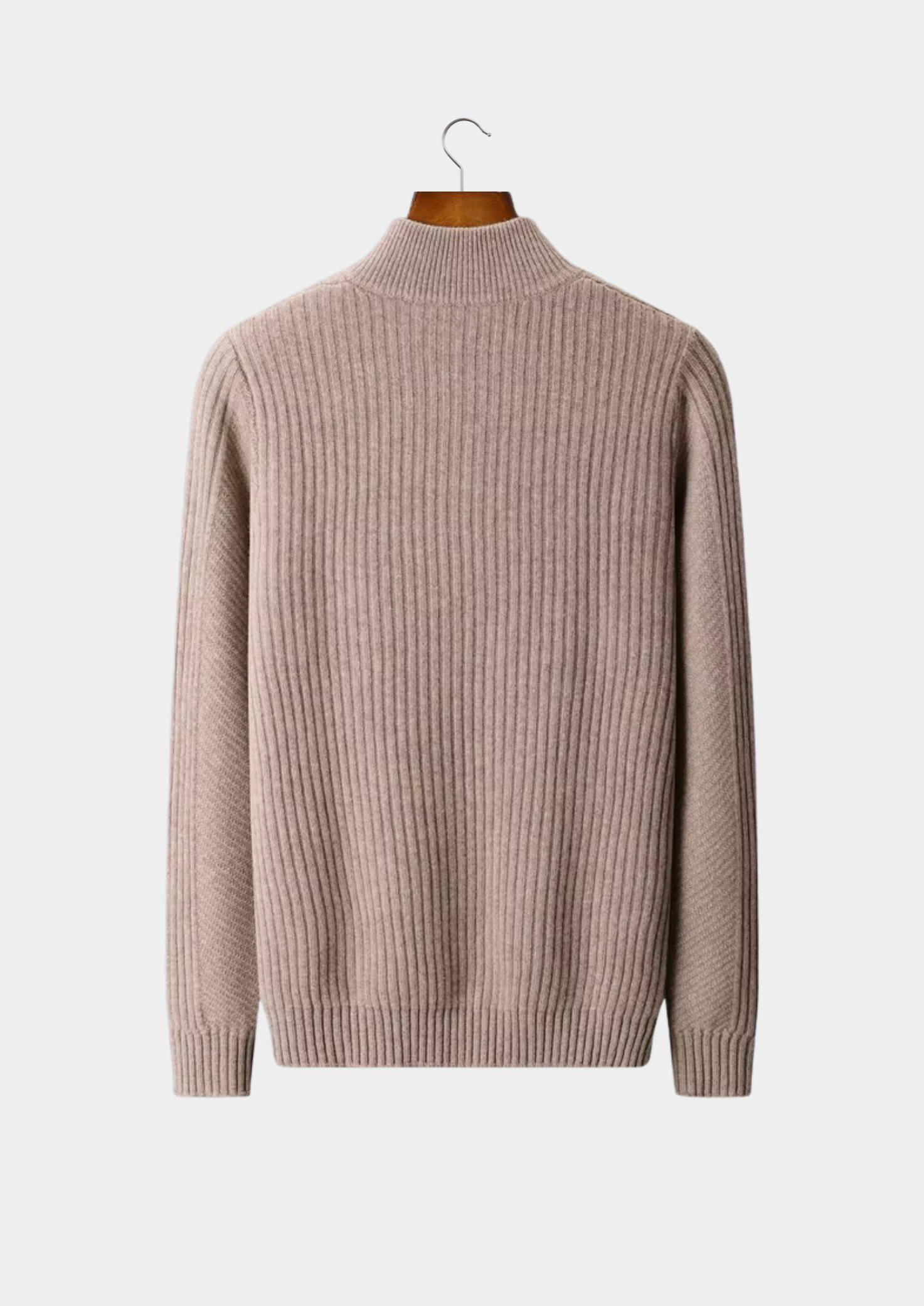 Ribbed Wool Henley Sweater