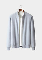 Fine Knit Wool Zip Cardigan