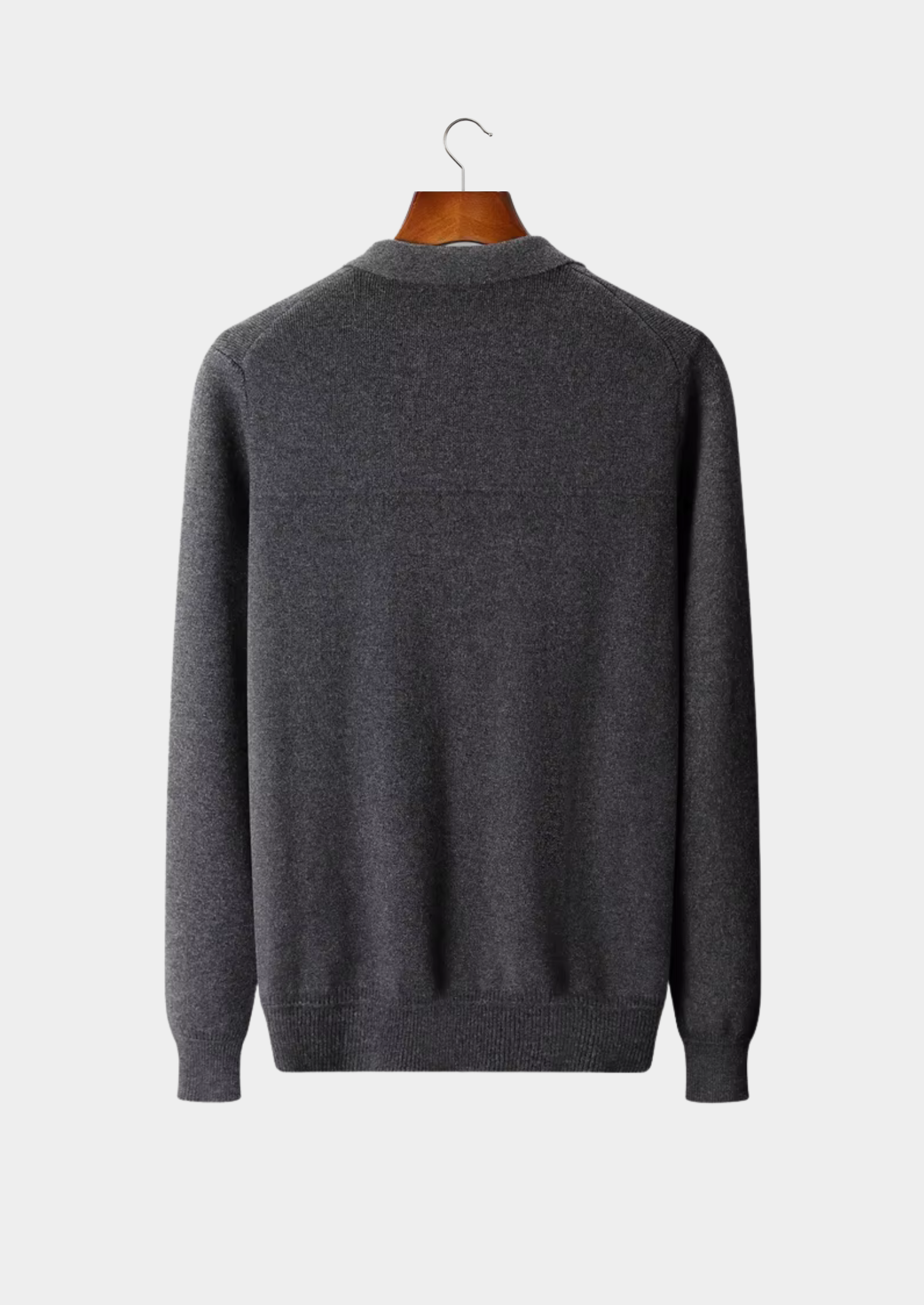 Ribbed Wool Polo Cardigan
