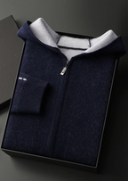 Two-Tone 100% Cashmere Zipper Hoodie
