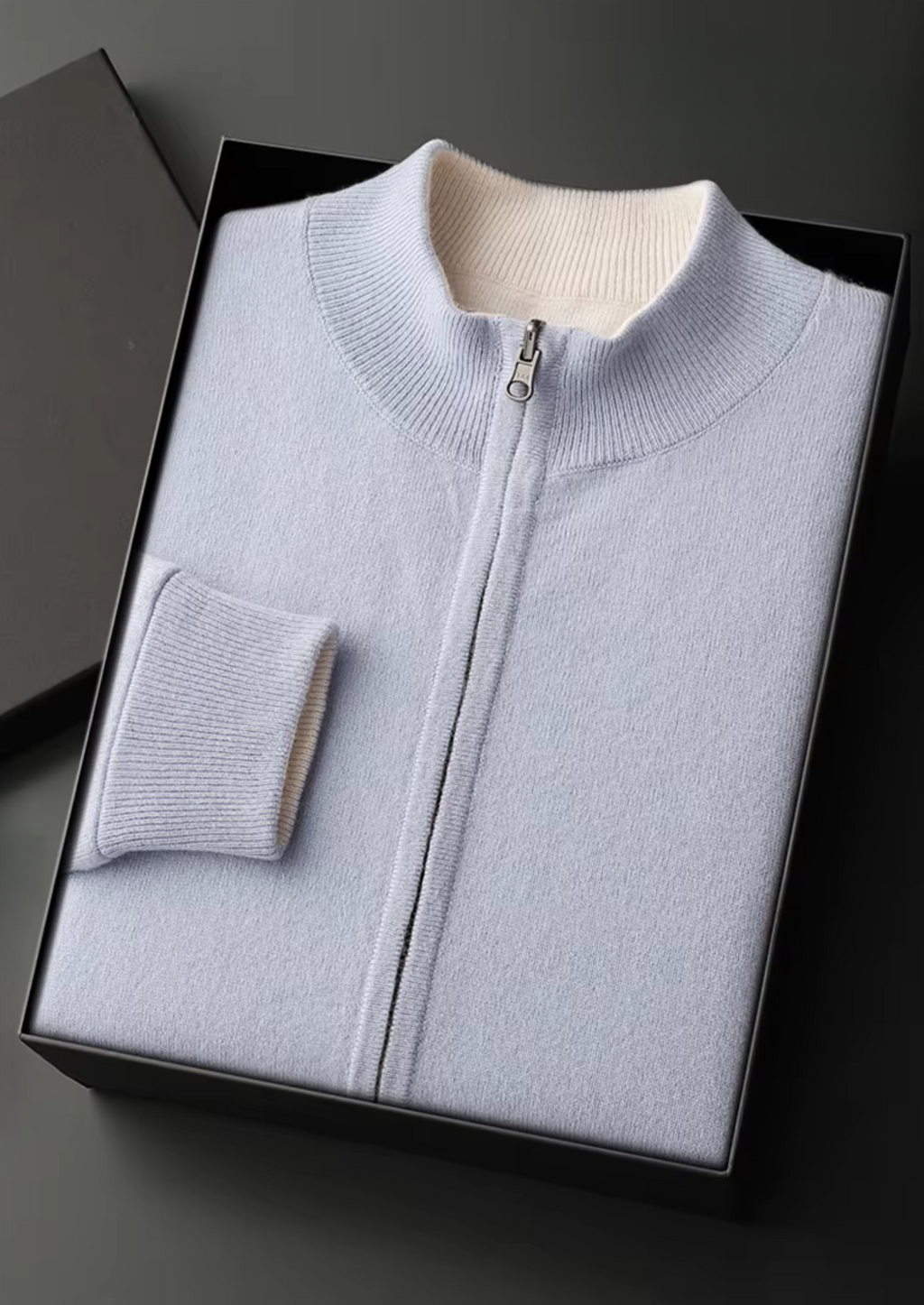 Fine Knit Wool Zip Cardigan