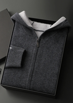 Two-Tone 100% Cashmere Zipper Hoodie