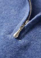Fine Knit Wool Half Zip Polo