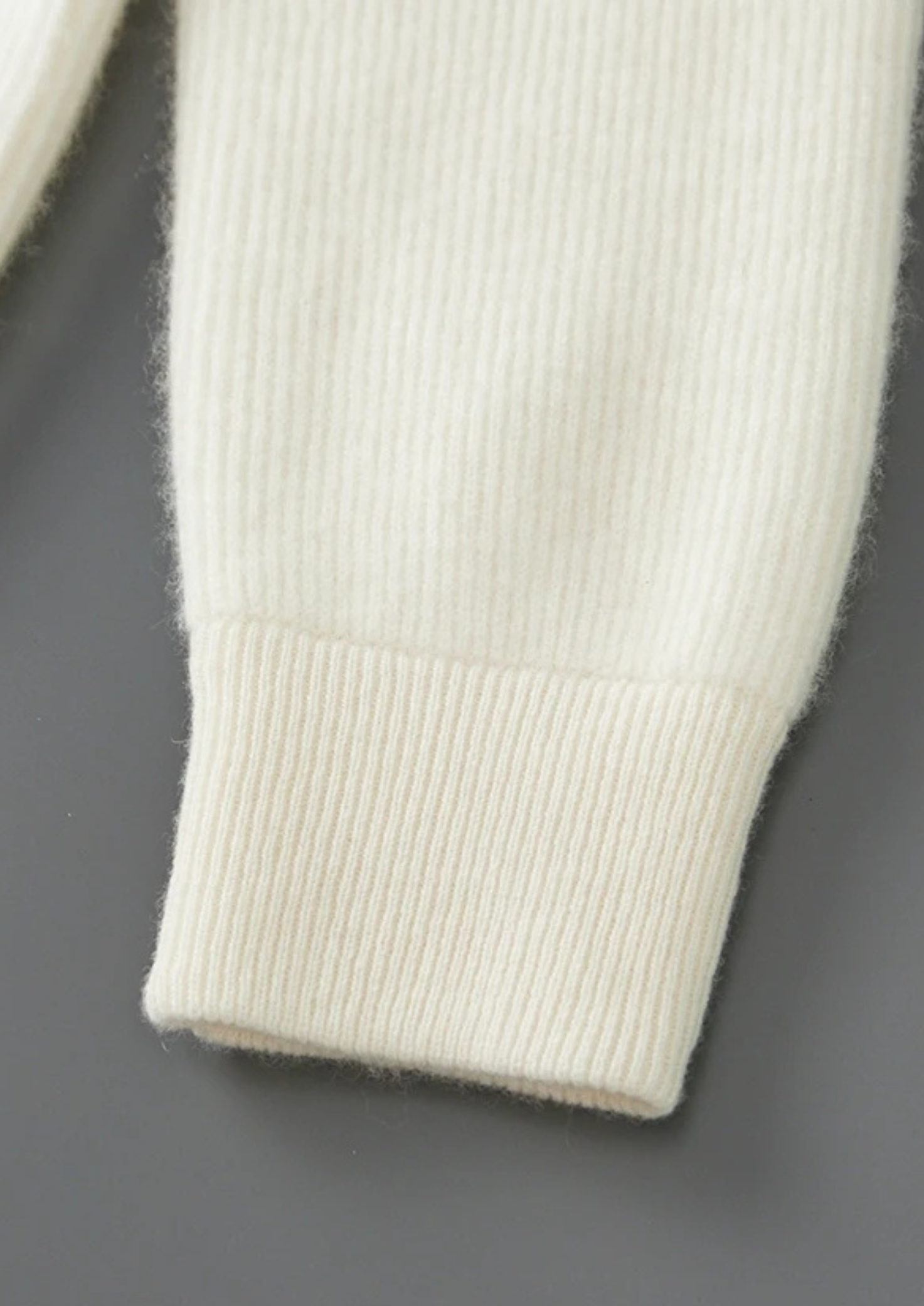 100% Cashmere Rib Knit Zip Cardigan