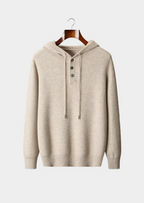 100% Cashmere Button-Up Hoodie