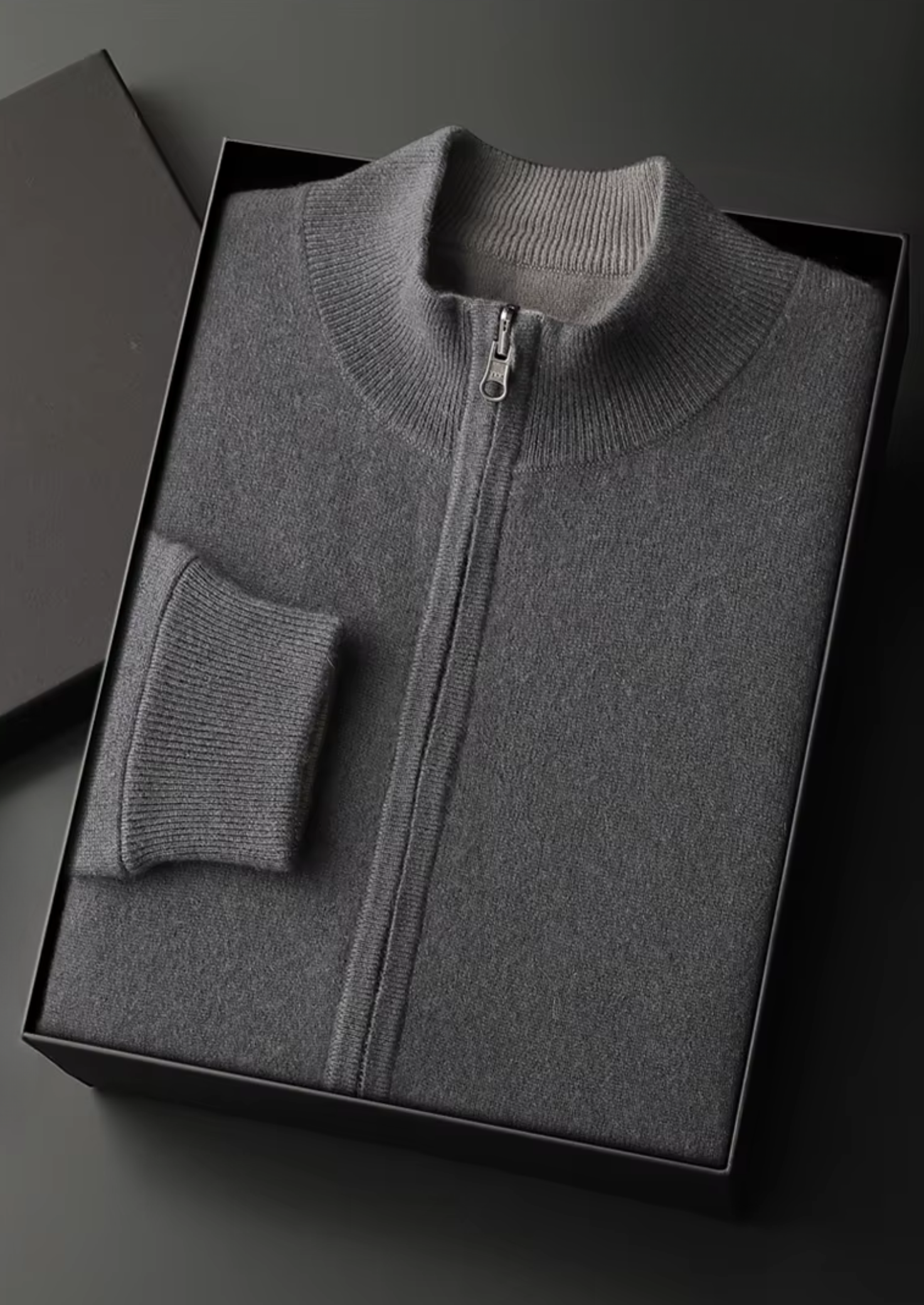 Fine Knit Wool Zip Cardigan