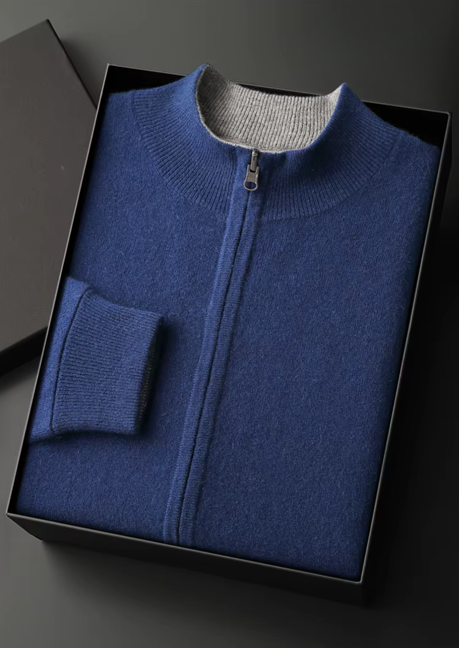 Fine Knit Wool Zip Cardigan