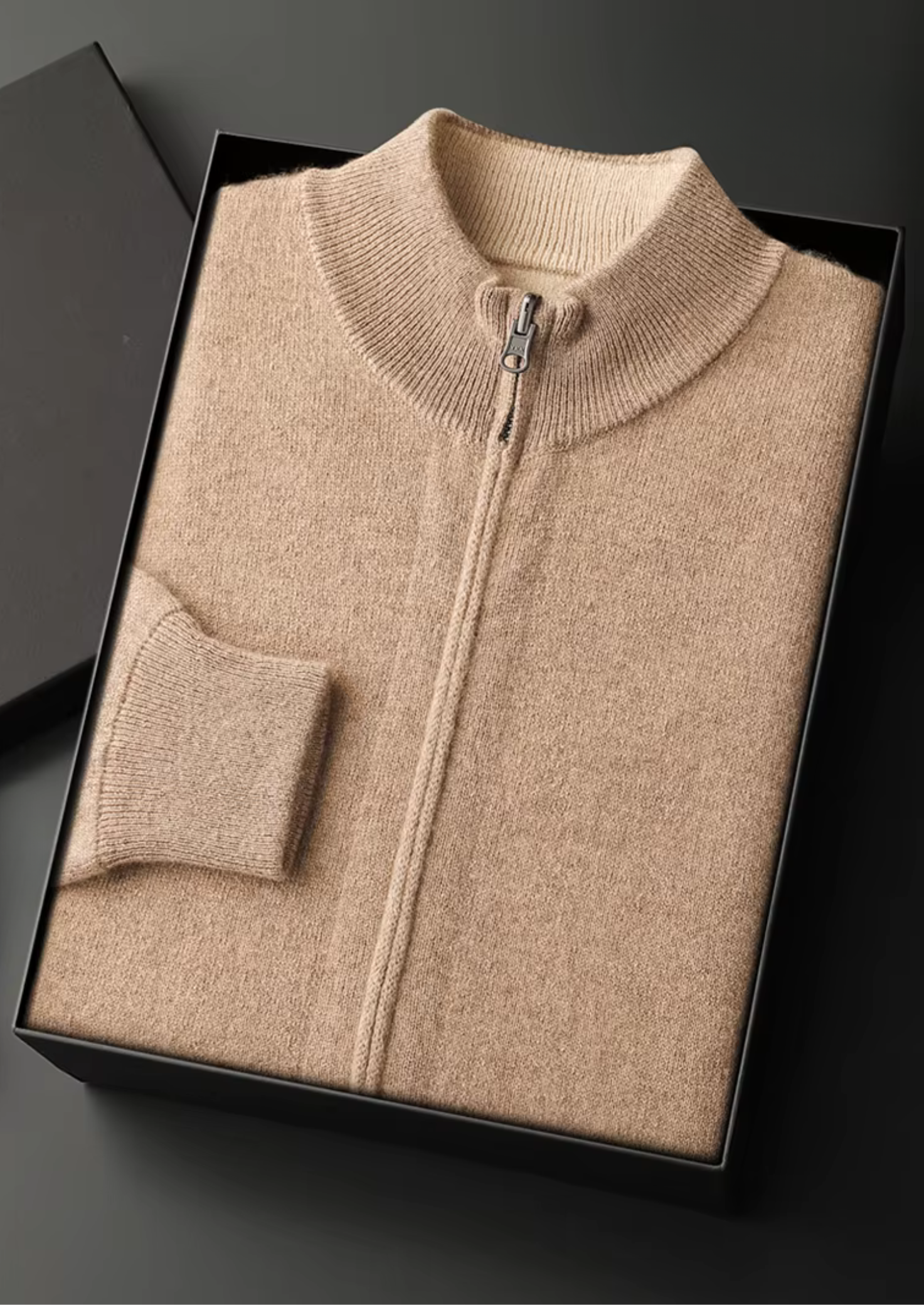 Fine Knit Wool Zip Cardigan