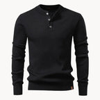 Men's Button Detail Crew Neck Sweater