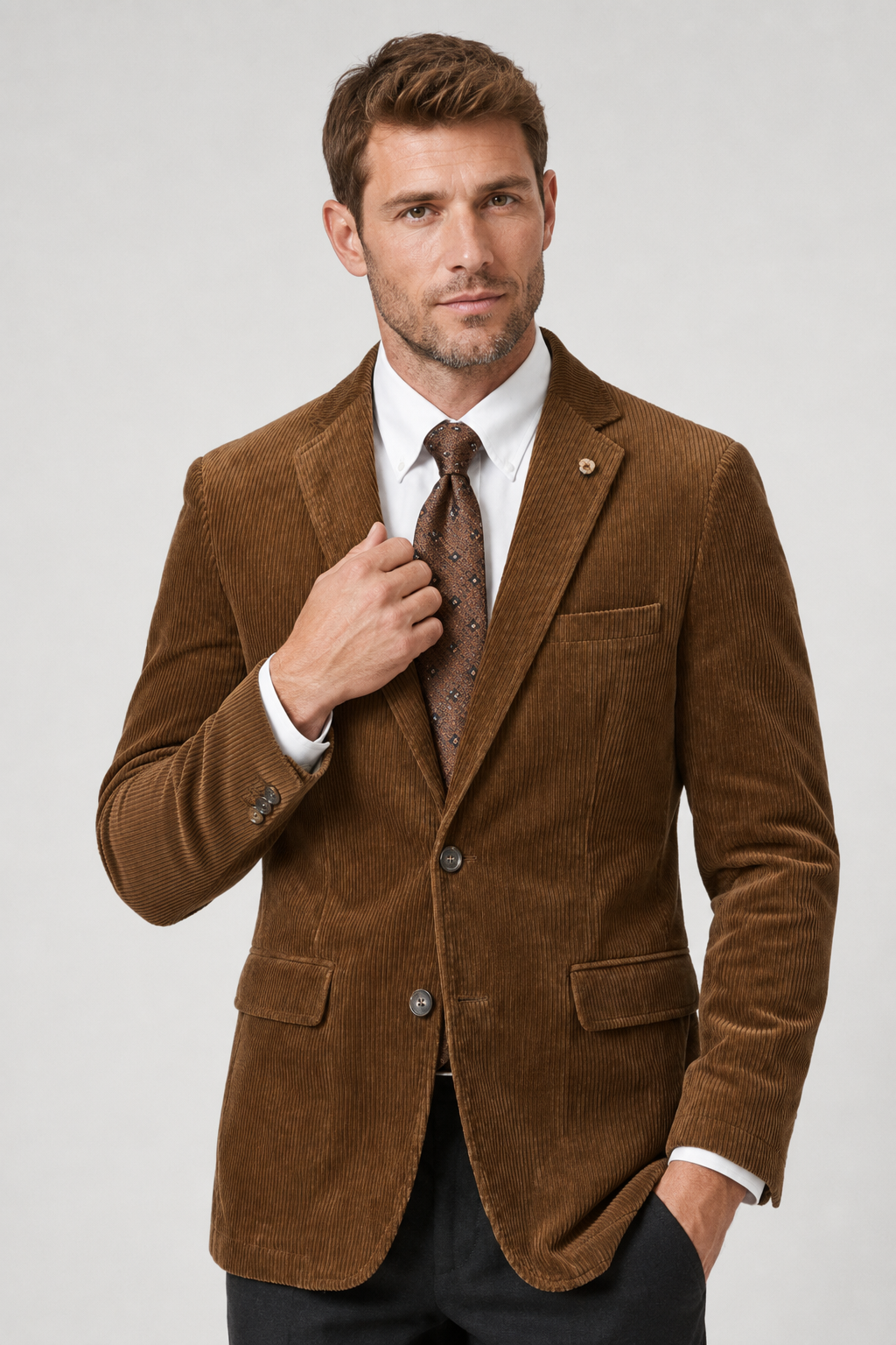 Men's Corduroy Blazer – Classic Tailored Smart Casual Jacket