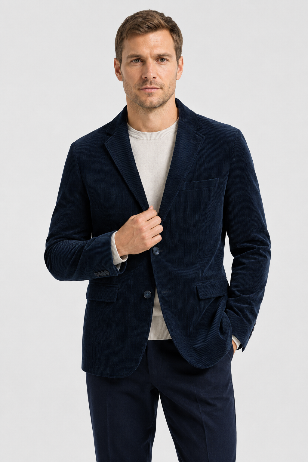 Men's Corduroy Blazer – Classic Tailored Smart Casual Jacket