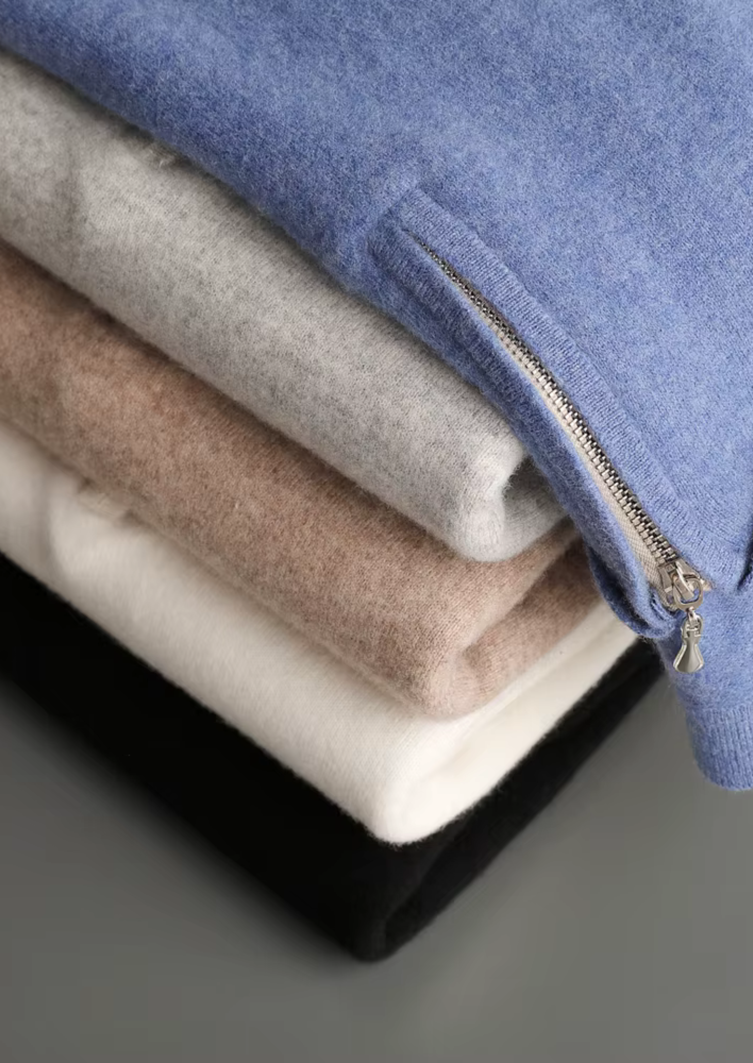 Fine Knit Wool Half Zip Polo