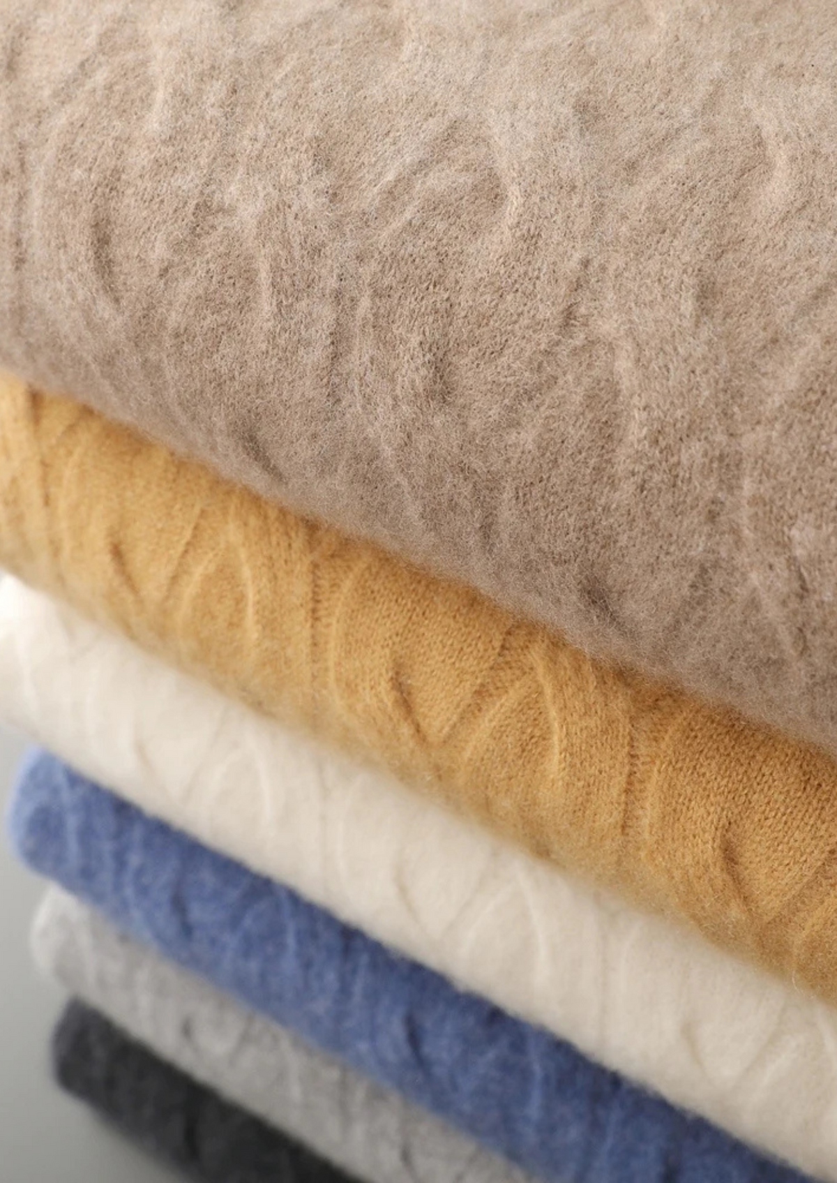 Cable Knit Wool Crewneck