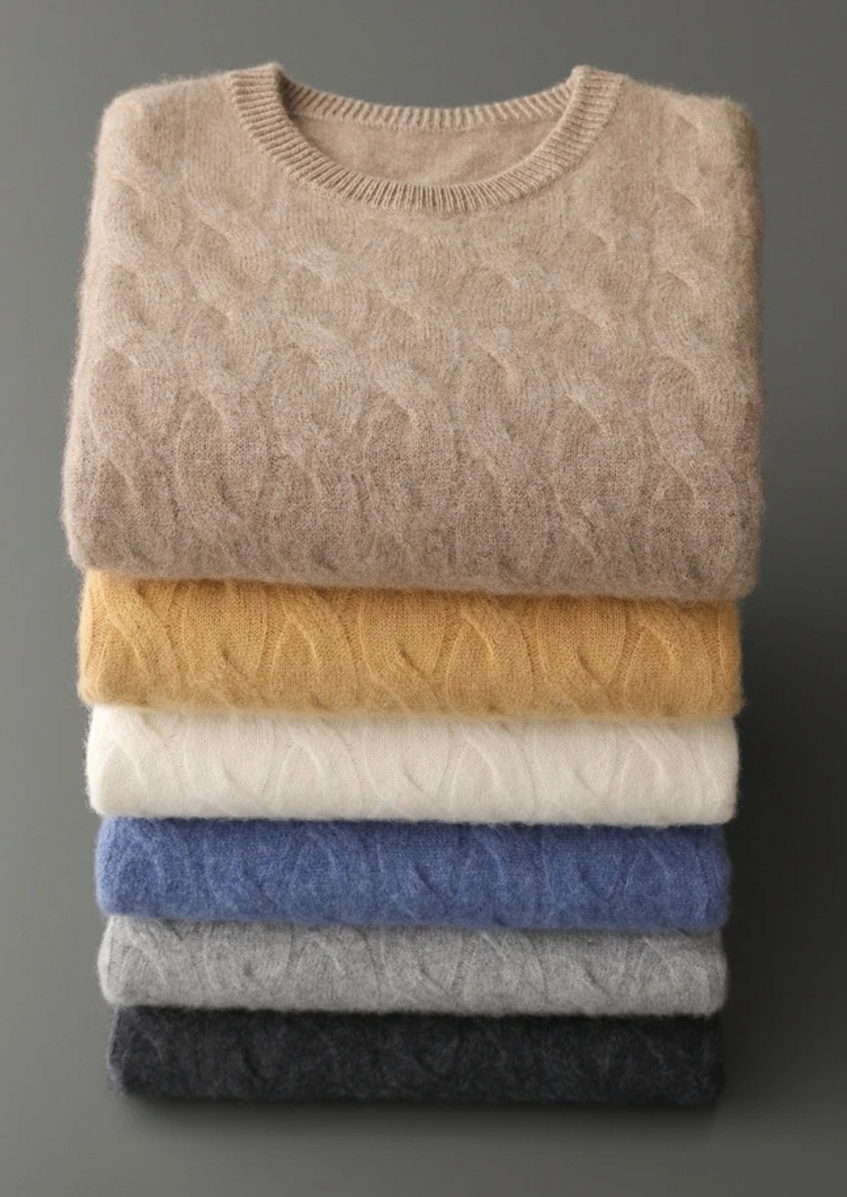 Cable Knit Wool Crewneck