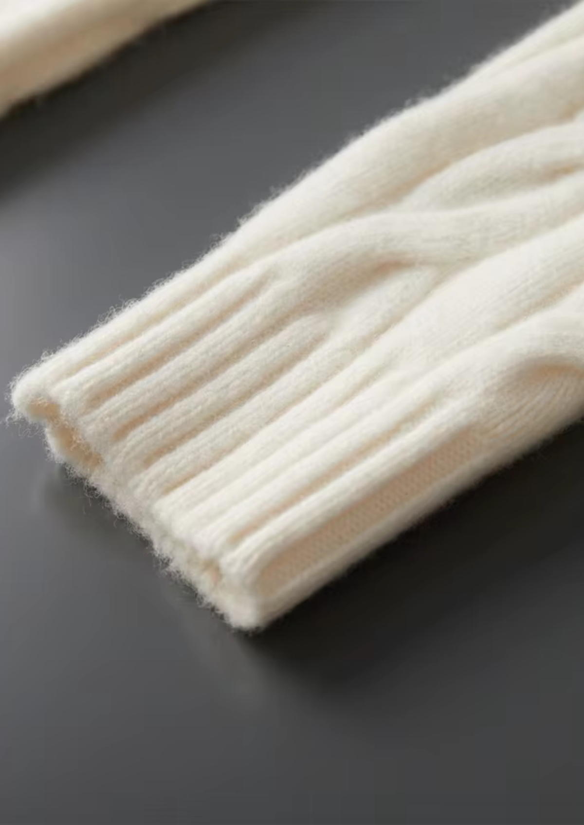 Two-Way Zip Wool Cable Cardigan