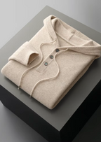 100% Cashmere Button-Up Hoodie