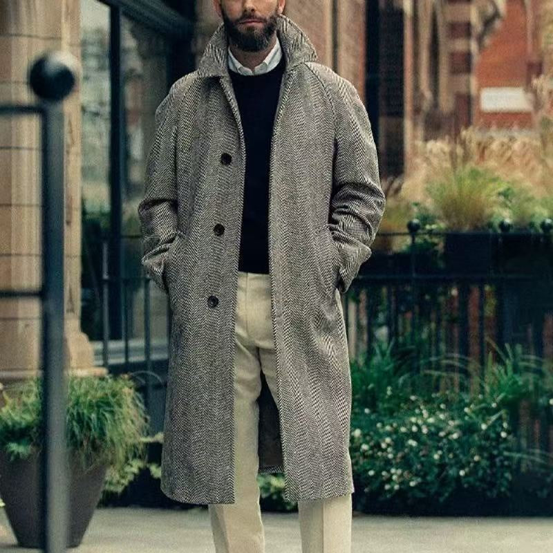 Men's Loose-Fit Wool Blend Coat