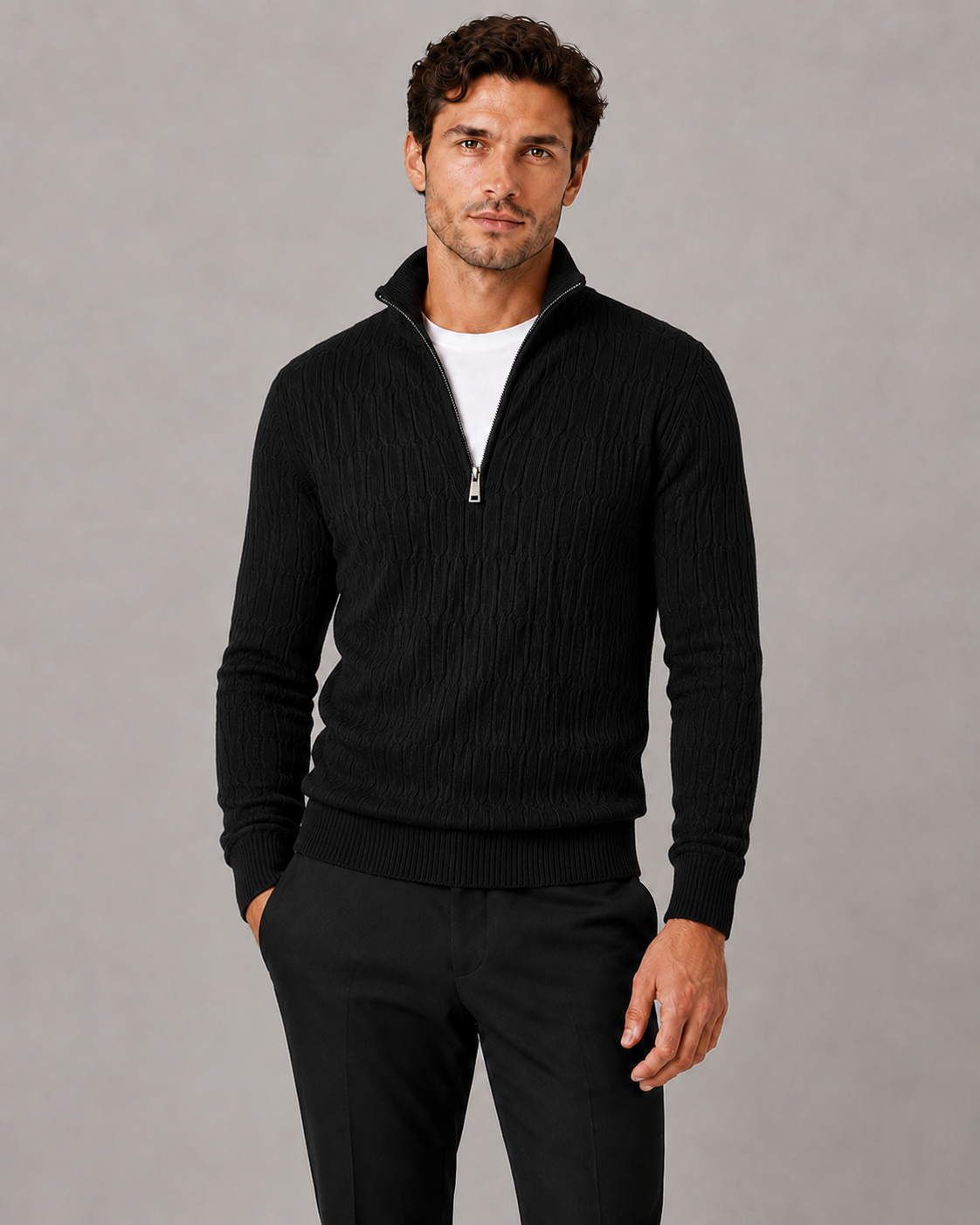Men’s Funnel Neck - Quarter Zip Jumper