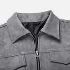 Men's Suede Jacket with Relaxed Fit