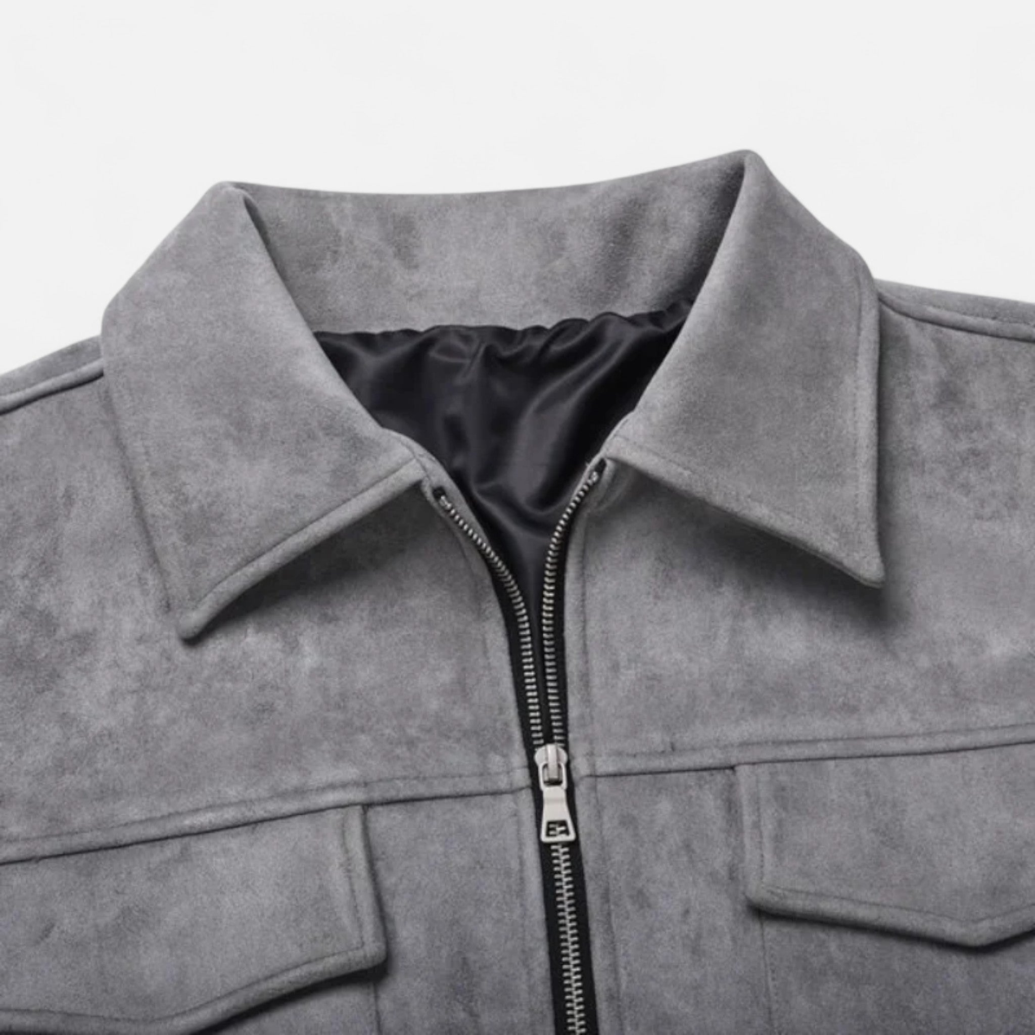 Men's Suede Jacket with Relaxed Fit