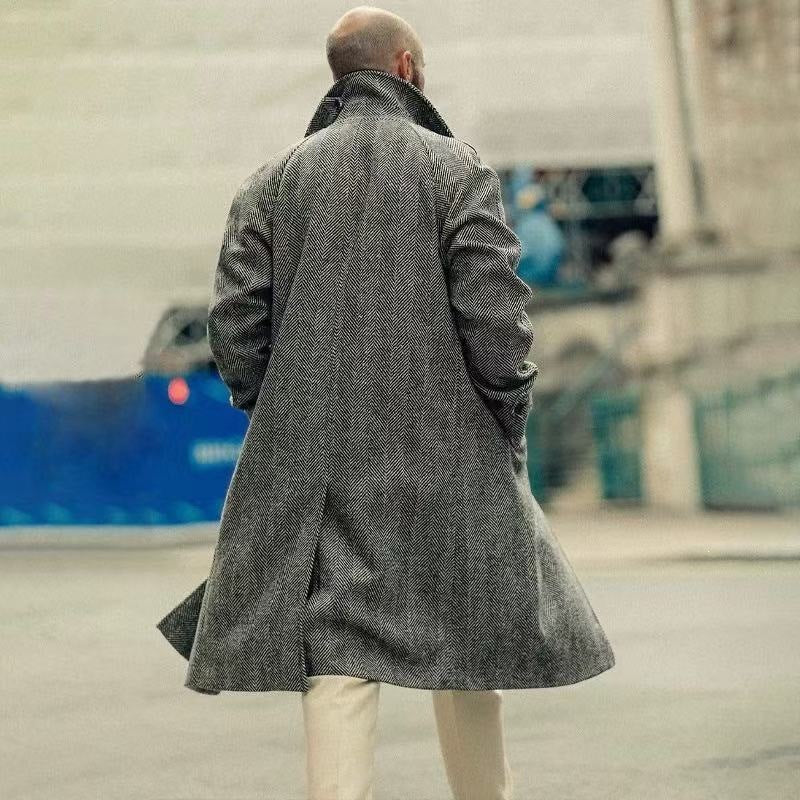Men's Loose-Fit Wool Blend Coat