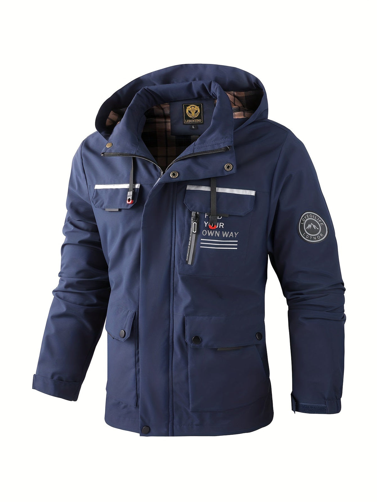 Men's Waterproof Winter Jacket with Adjustable Hood
