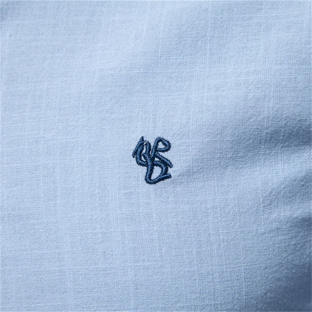 Men's Stand Collar Button Placket Shirt