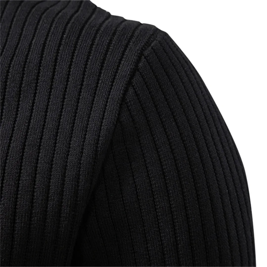 Men's Button Detail Crew Neck Sweater